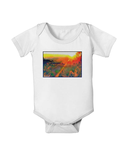 Colorado Sunset Watercolor Baby Romper Bodysuit-Baby Romper-TooLoud-White-06-Months-Davson Sales