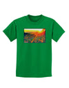 Colorado Sunset Watercolor Childrens Dark T-Shirt-Childrens T-Shirt-TooLoud-Kelly-Green-X-Small-Davson Sales