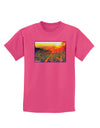 Colorado Sunset Watercolor Childrens Dark T-Shirt-Childrens T-Shirt-TooLoud-Sangria-X-Small-Davson Sales