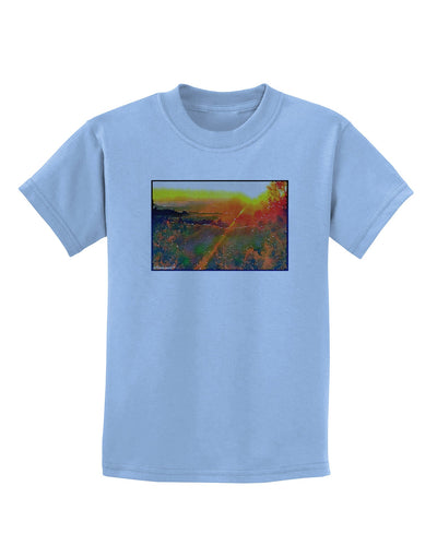 Colorado Sunset Watercolor Childrens T-Shirt-Childrens T-Shirt-TooLoud-Light-Blue-X-Small-Davson Sales