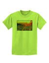 Colorado Sunset Watercolor Childrens T-Shirt-Childrens T-Shirt-TooLoud-Lime-Green-X-Small-Davson Sales