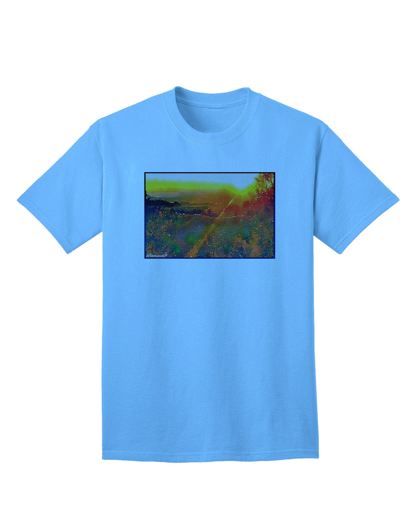 Colorado Sunset Watercolor - Premium Adult T-Shirt for Artistic Expression-Mens T-shirts-TooLoud-Aquatic-Blue-Small-Davson Sales