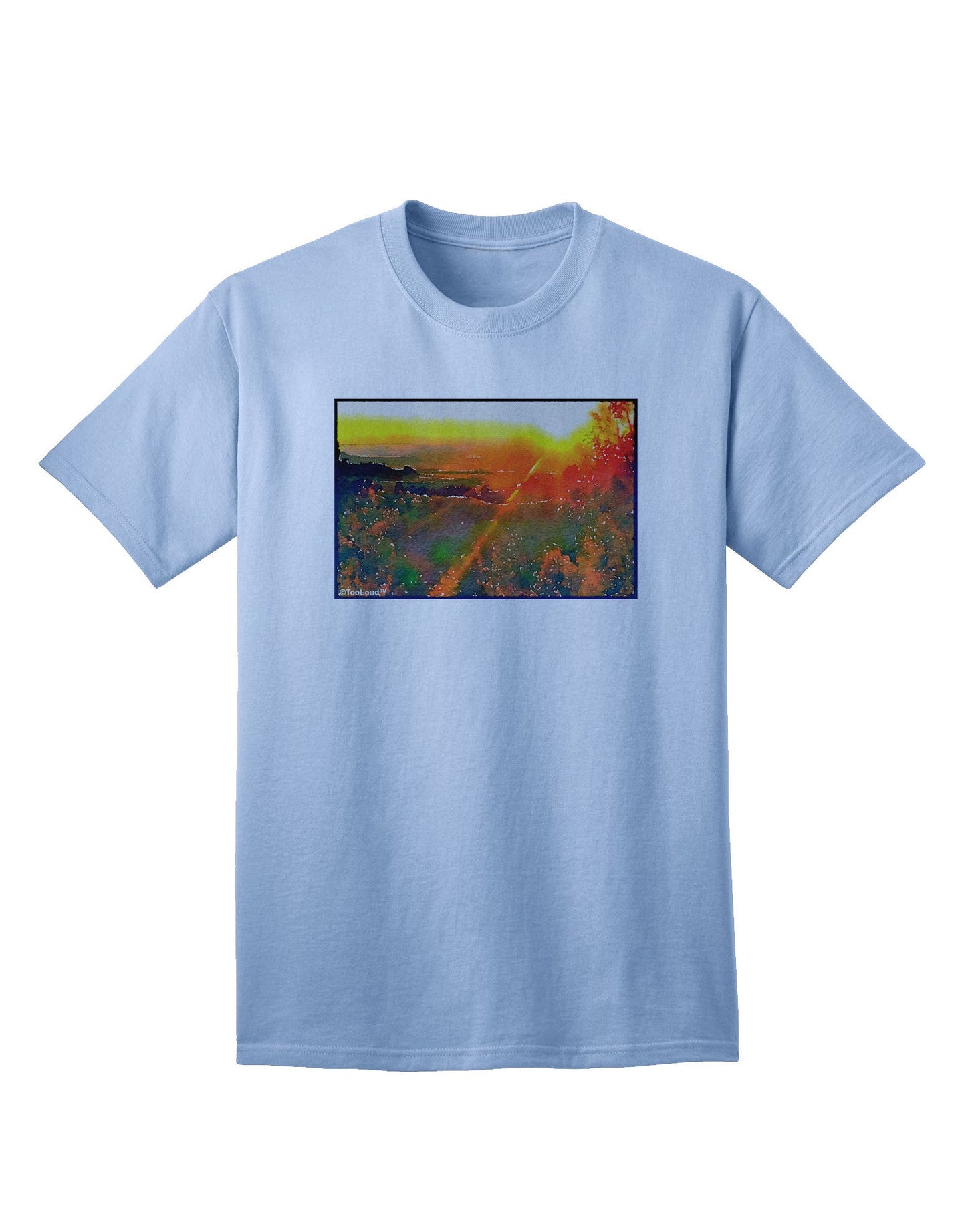 Colorado Sunset Watercolor - Premium Adult T-Shirt for Artistic Expression-Mens T-shirts-TooLoud-Light-Blue-Small-Davson Sales