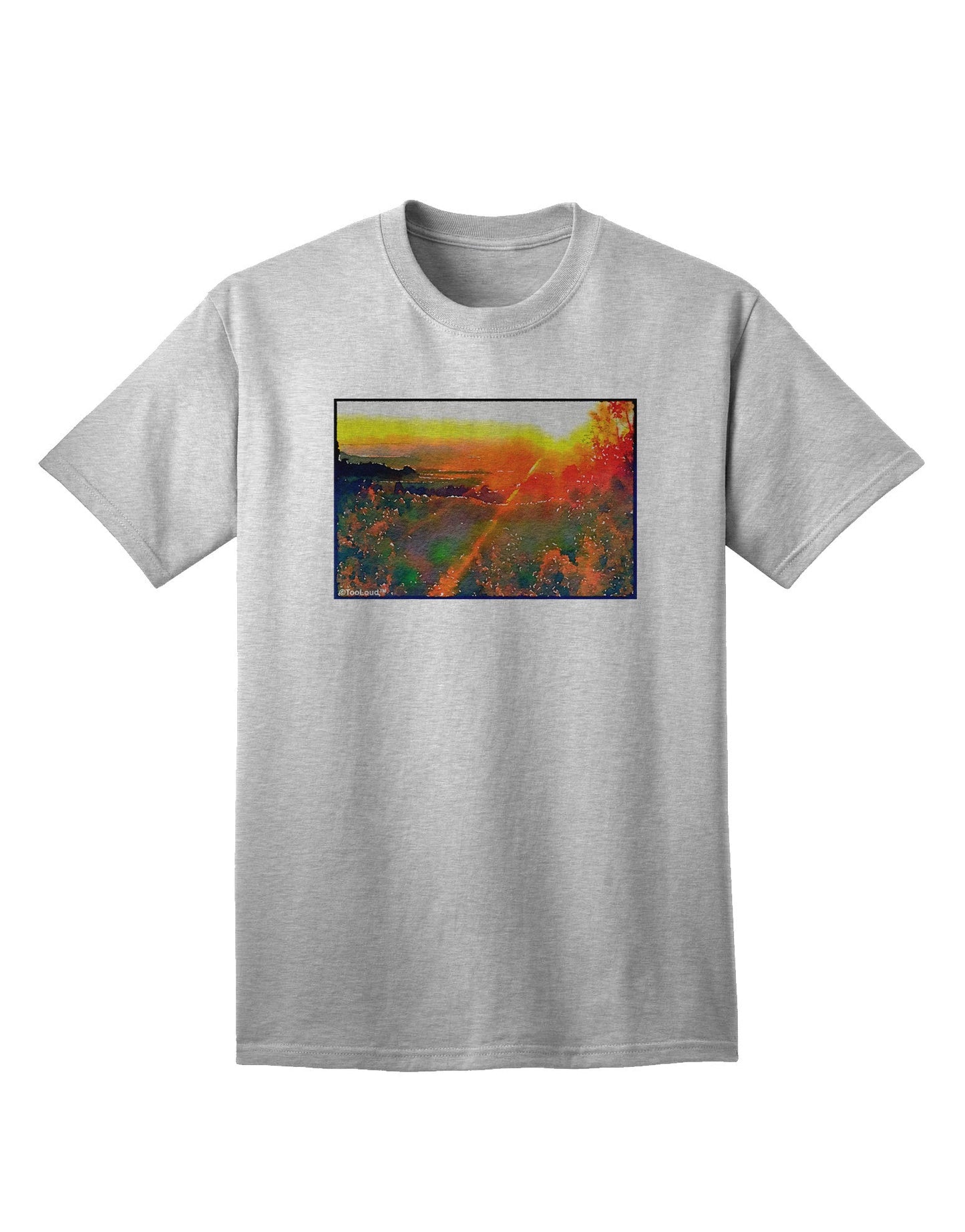 Colorado Sunset Watercolor - Premium Adult T-Shirt for Artistic Expression-Mens T-shirts-TooLoud-AshGray-Small-Davson Sales