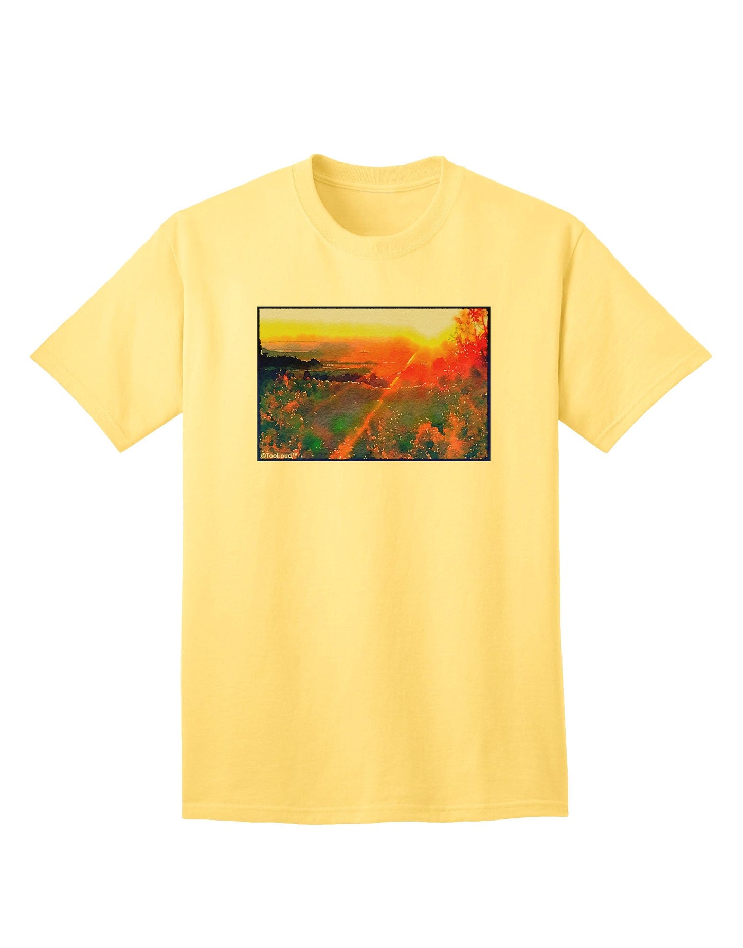 Colorado Sunset Watercolor - Premium Adult T-Shirt for Artistic Expression-Mens T-shirts-TooLoud-Yellow-Small-Davson Sales