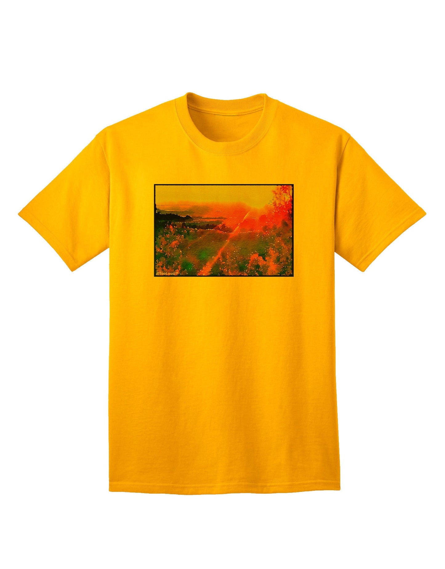 Colorado Sunset Watercolor - Premium Adult T-Shirt for Artistic Expression-Mens T-shirts-TooLoud-Gold-Small-Davson Sales