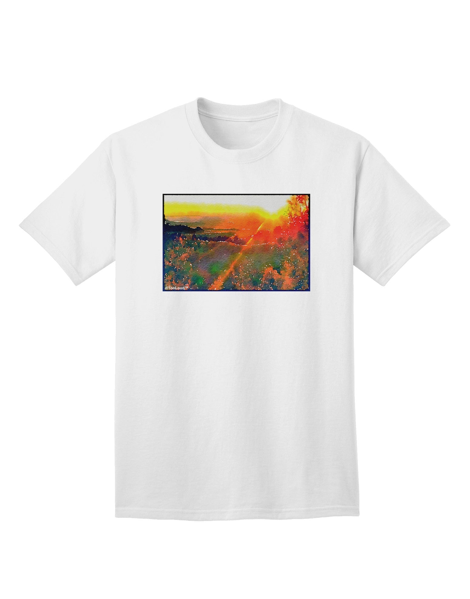 Colorado Sunset Watercolor - Premium Adult T-Shirt for Artistic Expression-Mens T-shirts-TooLoud-White-Small-Davson Sales