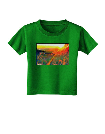 Colorado Sunset Watercolor Toddler T-Shirt Dark-Toddler T-Shirt-TooLoud-Clover-Green-2T-Davson Sales