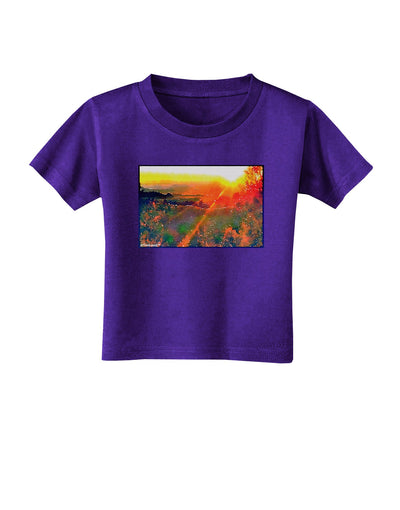 Colorado Sunset Watercolor Toddler T-Shirt Dark-Toddler T-Shirt-TooLoud-Purple-2T-Davson Sales