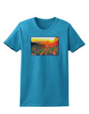 Colorado Sunset Watercolor Womens Dark T-Shirt-TooLoud-Turquoise-X-Small-Davson Sales