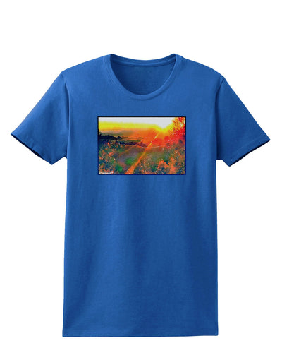 Colorado Sunset Watercolor Womens Dark T-Shirt-TooLoud-Royal-Blue-X-Small-Davson Sales