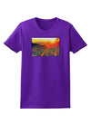 Colorado Sunset Watercolor Womens Dark T-Shirt-TooLoud-Purple-X-Small-Davson Sales