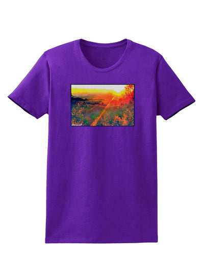 Colorado Sunset Watercolor Womens Dark T-Shirt-TooLoud-Purple-X-Small-Davson Sales