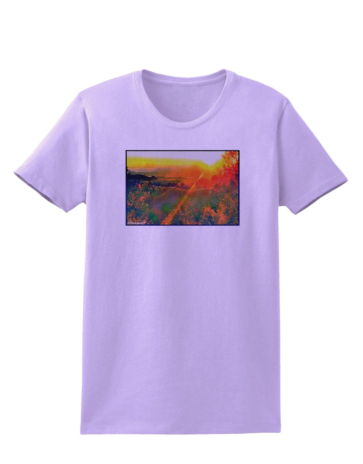 Colorado Sunset Watercolor Womens T-Shirt-Womens T-Shirt-TooLoud-Lavender-X-Small-Davson Sales