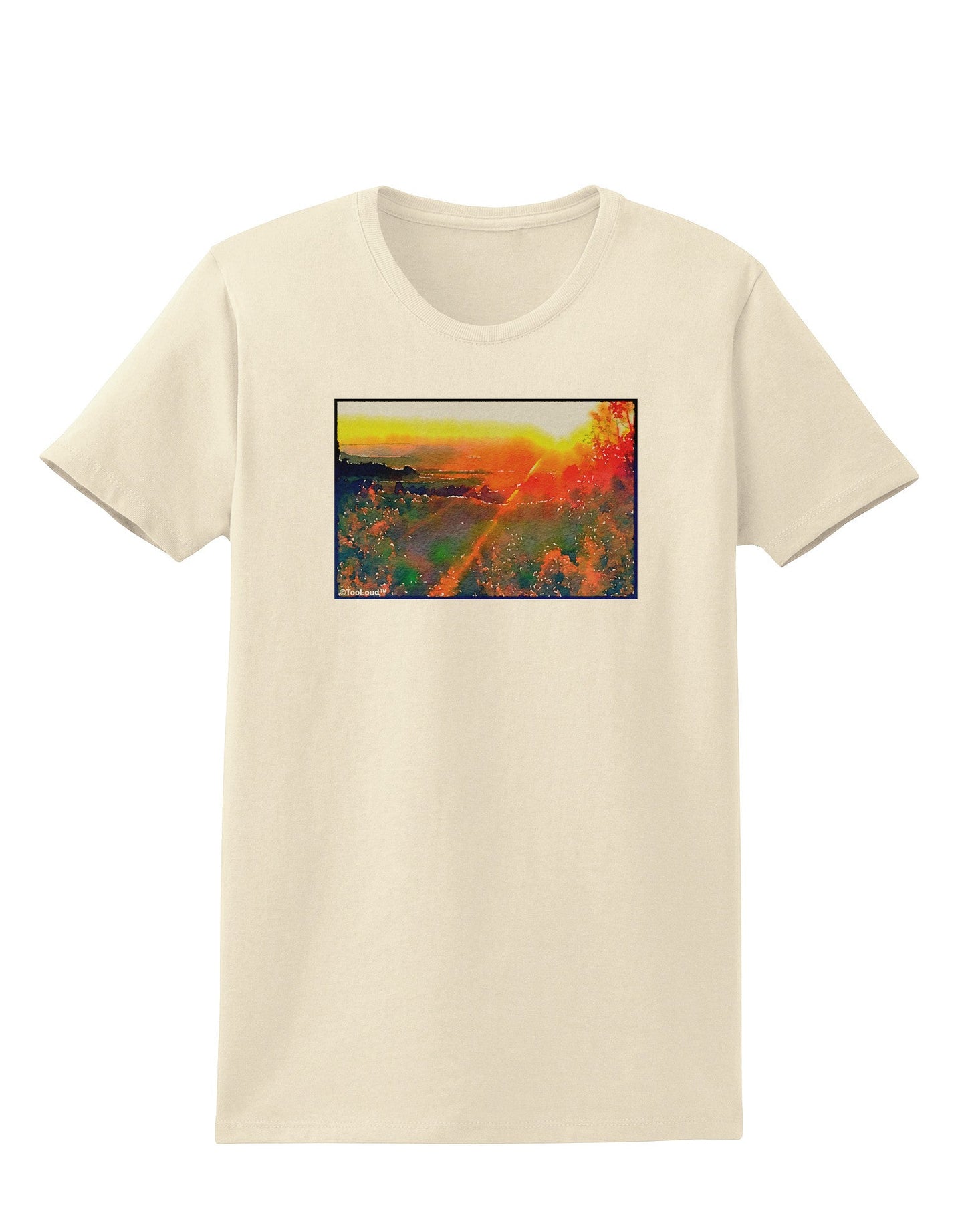 Colorado Sunset Watercolor Womens T-Shirt-Womens T-Shirt-TooLoud-Natural-X-Small-Davson Sales