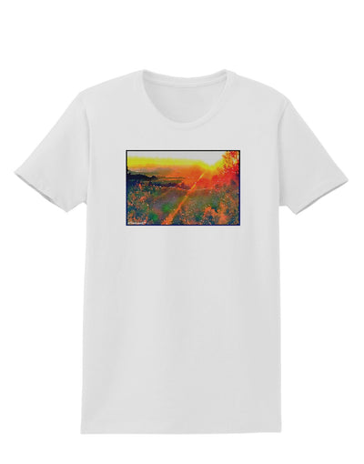 Colorado Sunset Watercolor Womens T-Shirt-Womens T-Shirt-TooLoud-White-X-Small-Davson Sales