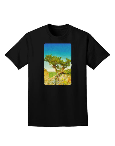 Colorado Tree Watercolor Adult Dark T-Shirt-Mens T-Shirt-TooLoud-Black-Small-Davson Sales