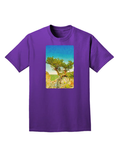 Colorado Tree Watercolor Adult Dark T-Shirt-Mens T-Shirt-TooLoud-Purple-Small-Davson Sales