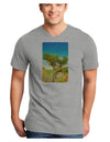 Colorado Tree Watercolor Adult V-Neck T-shirt-Mens V-Neck T-Shirt-TooLoud-HeatherGray-Small-Davson Sales