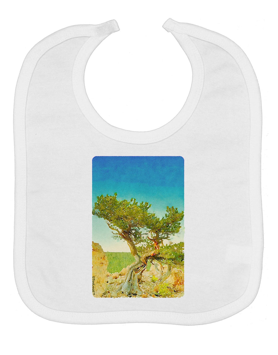 Colorado Tree Watercolor Baby Bib