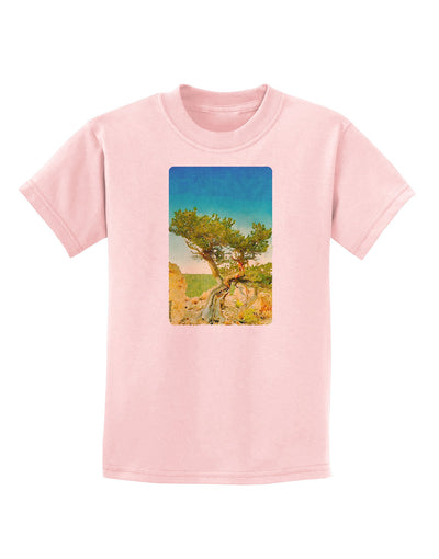 Colorado Tree Watercolor Childrens T-Shirt-Childrens T-Shirt-TooLoud-PalePink-X-Small-Davson Sales