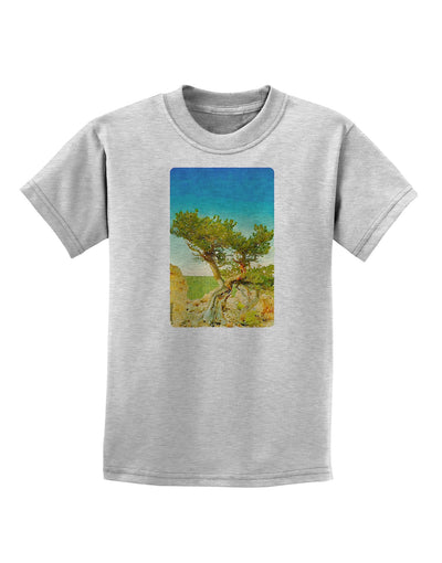 Colorado Tree Watercolor Childrens T-Shirt-Childrens T-Shirt-TooLoud-AshGray-X-Small-Davson Sales