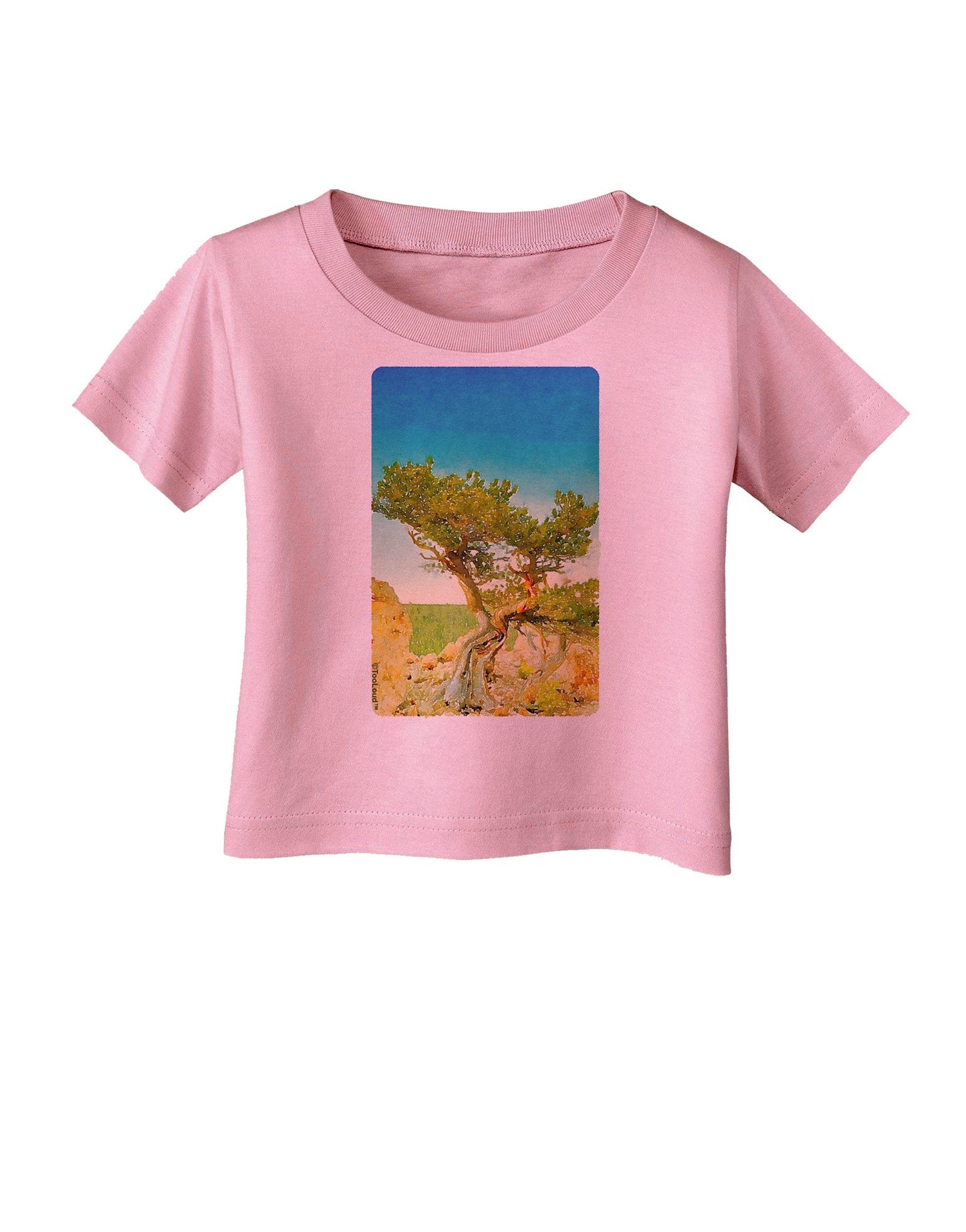 Colorado Tree Watercolor Infant T-Shirt-Infant T-Shirt-TooLoud-Candy-Pink-06-Months-Davson Sales