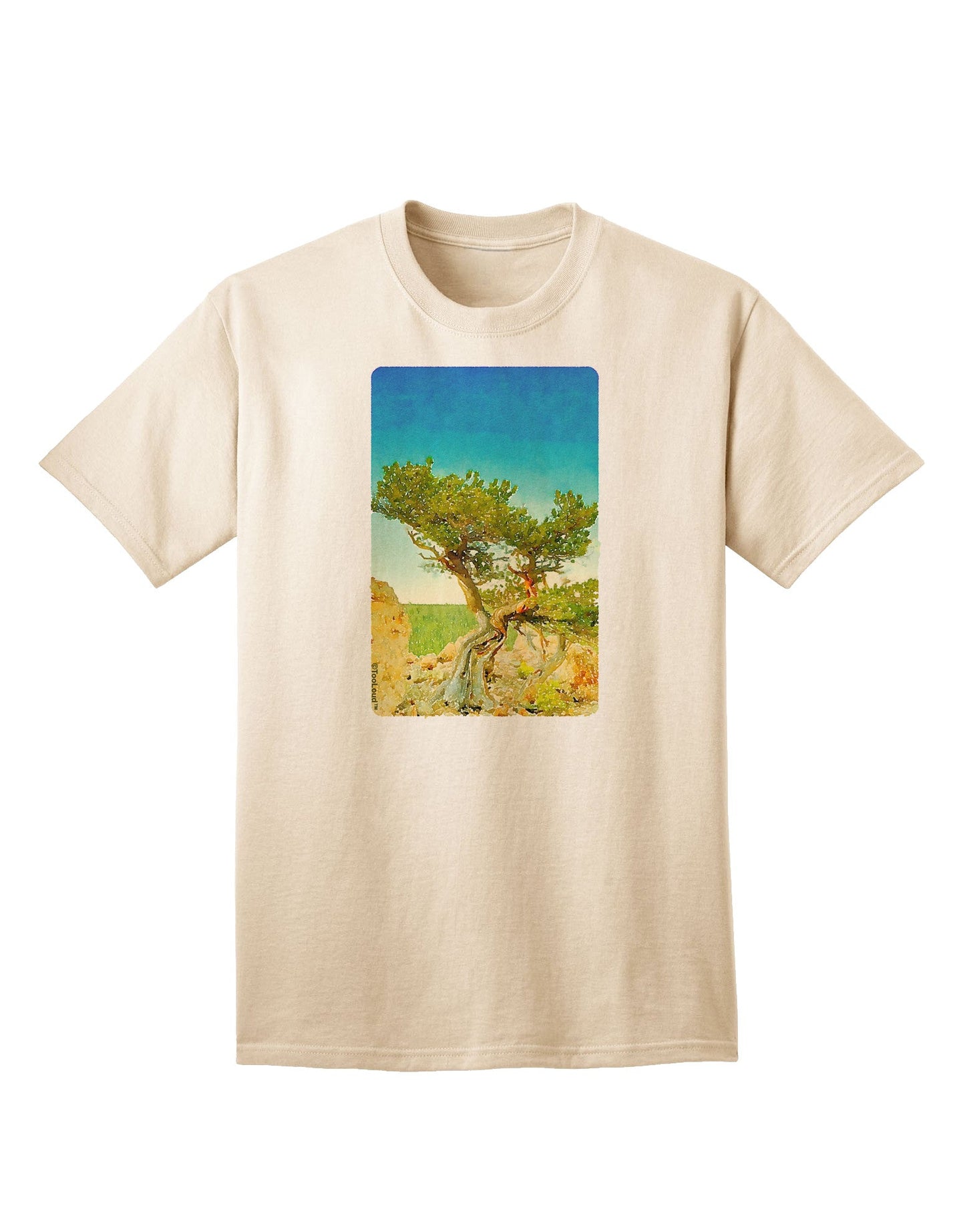 Colorado Tree Watercolor - Premium Adult T-Shirt for Art Enthusiasts-Mens T-shirts-TooLoud-Natural-Small-Davson Sales