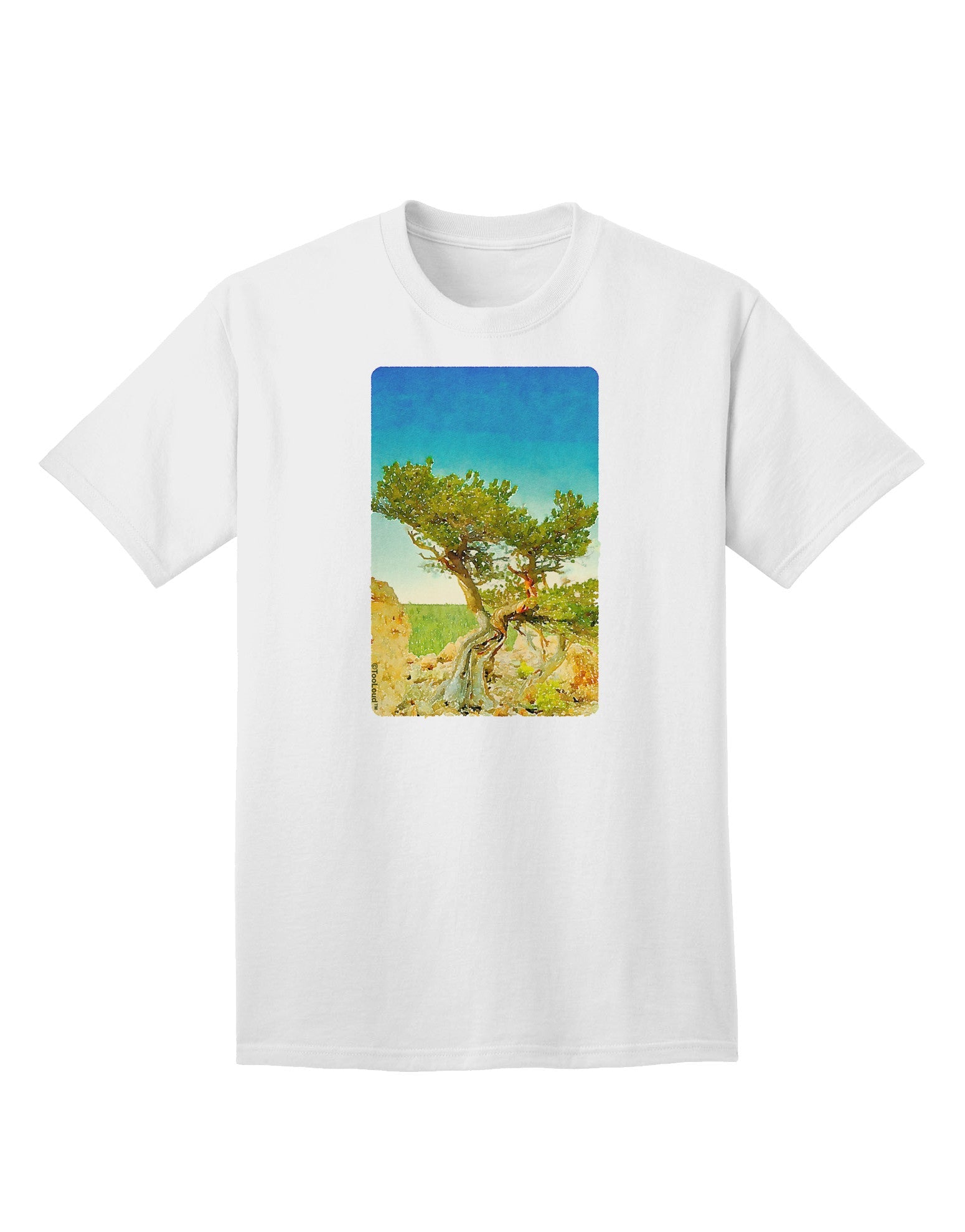 Colorado Tree Watercolor - Premium Adult T-Shirt for Art Enthusiasts-Mens T-shirts-TooLoud-White-Small-Davson Sales