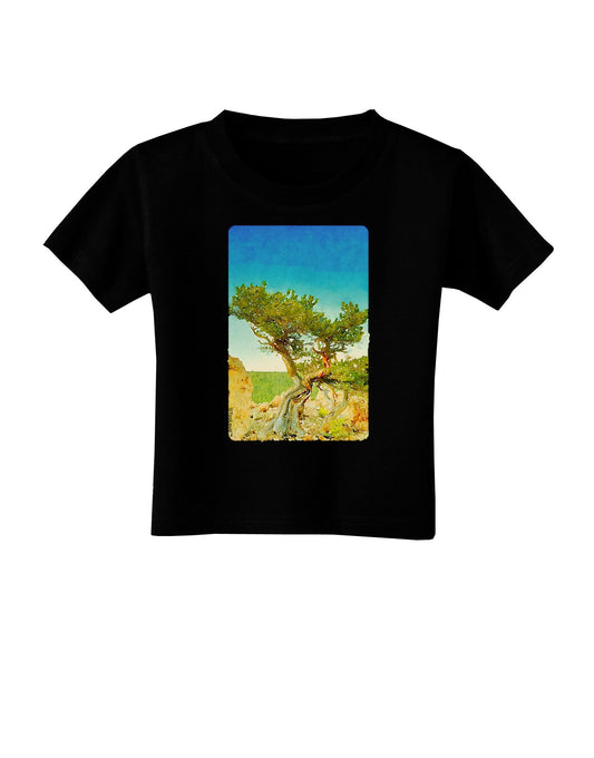Colorado Tree Watercolor Toddler T-Shirt Dark-Toddler T-Shirt-TooLoud-Black-2T-Davson Sales