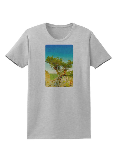 Colorado Tree Watercolor Womens T-Shirt-Womens T-Shirt-TooLoud-AshGray-X-Small-Davson Sales