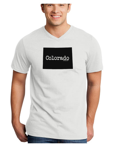 Colorado - United States Shape Adult V-Neck T-shirt by TooLoud-Mens V-Neck T-Shirt-TooLoud-White-Small-Davson Sales