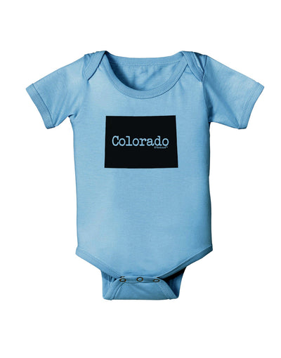 Colorado - United States Shape Baby Romper Bodysuit by TooLoud-Baby Romper-TooLoud-Light-Blue-06-Months-Davson Sales