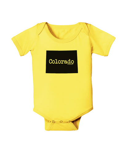 Colorado - United States Shape Baby Romper Bodysuit by TooLoud-Baby Romper-TooLoud-Yellow-06-Months-Davson Sales