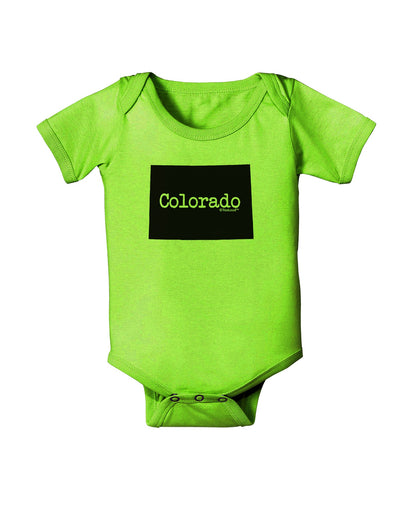 Colorado - United States Shape Baby Romper Bodysuit by TooLoud-Baby Romper-TooLoud-Lime-Green-06-Months-Davson Sales