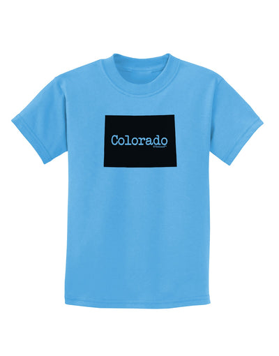 Colorado - United States Shape Childrens T-Shirt by TooLoud-Childrens T-Shirt-TooLoud-Aquatic-Blue-X-Small-Davson Sales