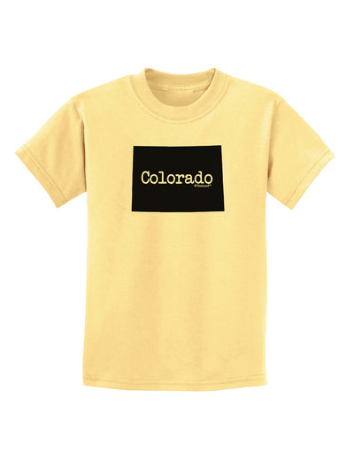 Colorado - United States Shape Childrens T-Shirt by TooLoud-Childrens T-Shirt-TooLoud-Daffodil-Yellow-X-Small-Davson Sales