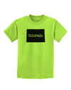 Colorado - United States Shape Childrens T-Shirt by TooLoud-Childrens T-Shirt-TooLoud-Lime-Green-X-Small-Davson Sales