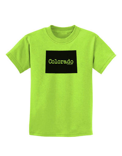 Colorado - United States Shape Childrens T-Shirt by TooLoud-Childrens T-Shirt-TooLoud-Lime-Green-X-Small-Davson Sales