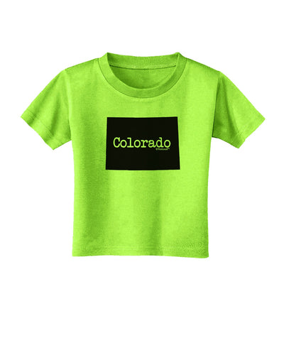 Colorado - United States Shape Toddler T-Shirt by TooLoud-Toddler T-Shirt-TooLoud-Lime-Green-2T-Davson Sales