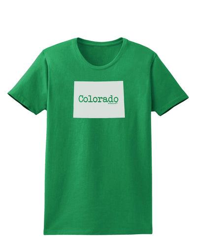 Colorado - United States Shape Womens Dark T-Shirt by TooLoud-Womens T-Shirt-TooLoud-Kelly-Green-X-Small-Davson Sales