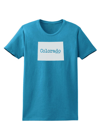 Colorado - United States Shape Womens Dark T-Shirt by TooLoud-Womens T-Shirt-TooLoud-Turquoise-X-Small-Davson Sales