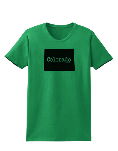 Colorado - United States Shape Womens T-Shirt by TooLoud-Womens T-Shirt-TooLoud-Kelly-Green-X-Small-Davson Sales