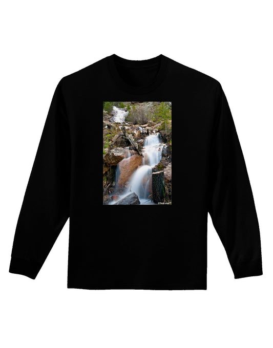 Colorado Waterfall Scene Adult Long Sleeve Dark T-Shirt-TooLoud-Black-Small-Davson Sales