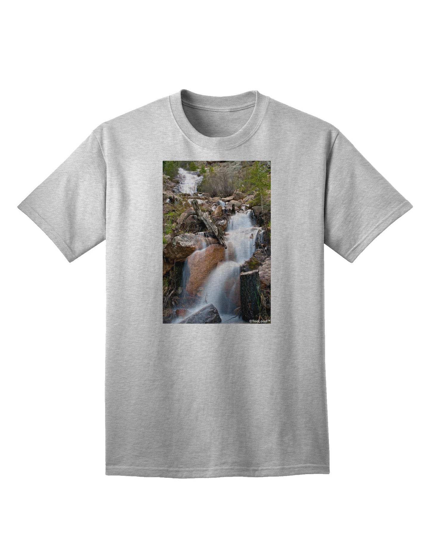 Colorado Waterfall Scene Adult T-Shirt-Mens T-Shirt-TooLoud-AshGray-Small-Davson Sales