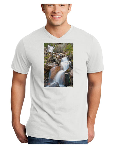 Colorado Waterfall Scene Adult V-Neck T-shirt-Mens V-Neck T-Shirt-TooLoud-White-Small-Davson Sales