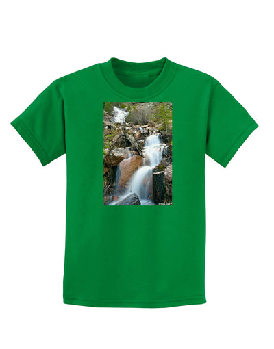 Colorado Waterfall Scene Childrens Dark T-Shirt-Childrens T-Shirt-TooLoud-Kelly-Green-X-Small-Davson Sales