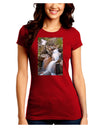 Colorado Waterfall Scene Juniors Crew Dark T-Shirt-T-Shirts Juniors Tops-TooLoud-Red-Juniors Fitted Small-Davson Sales