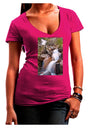 Colorado Waterfall Scene Juniors V-Neck Dark T-Shirt-Womens V-Neck T-Shirts-TooLoud-Hot-Pink-Juniors Fitted Small-Davson Sales