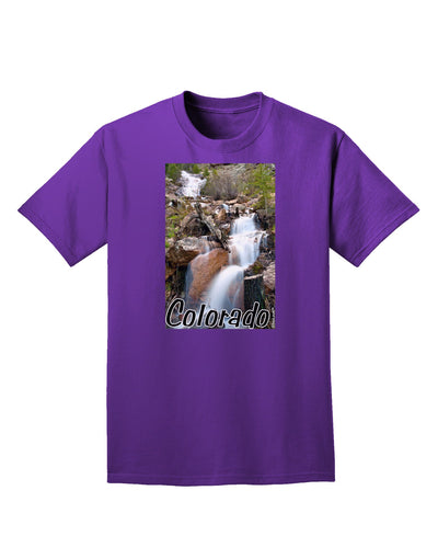 Colorado Waterfall Scene Text Adult Dark T-Shirt-Mens T-Shirt-TooLoud-Purple-Small-Davson Sales